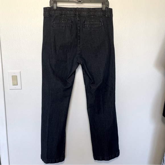 JM COLLECTION DARK WASH JEANS 12 FLAT FRONT STRETCH DENIM POCKETS STRAIGHT LEG - Picture 1 of 9